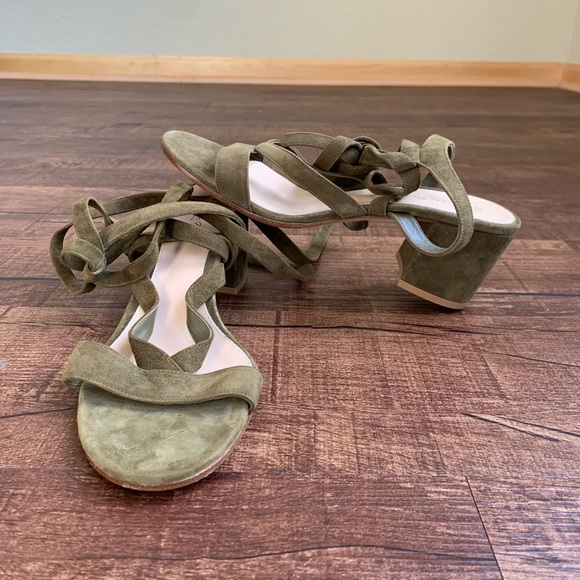 Gianvito Rossi olive green gladiator straps sandal